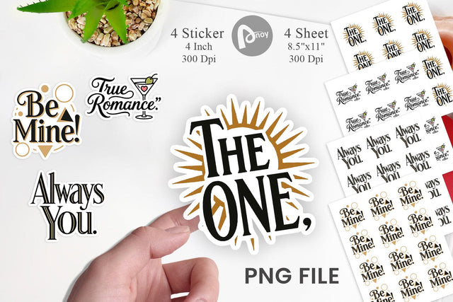 Sticker Art Deco Valentine Elegant Quotes Sublimation artnoy 