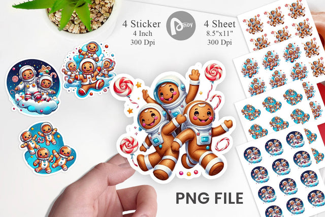 Sticker Astronaut Gingerbread Sublimation artnoy 