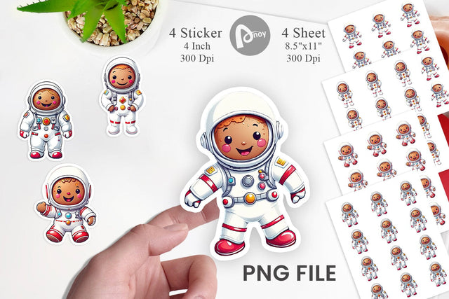 Sticker Astronaut Gingerbread Sublimation artnoy 