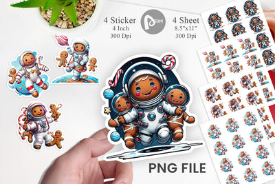 Sticker Astronaut Gingerbread Sublimation artnoy 