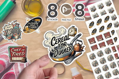 Sticker Atomic 50s Dinner Frustration Quote Sublimation artnoy 