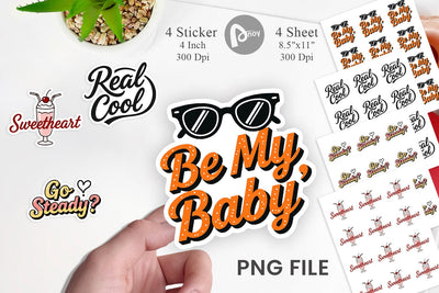 Sticker Atomic Love 50s Valentine Quotes Sublimation artnoy 