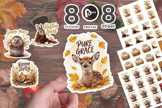 Sticker Autumn Boho Blooms Woodland Quotes Sublimation artnoy 
