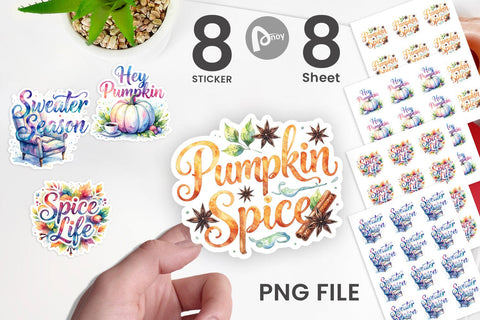 Sticker Autumn Pumpkin Spice Quotes Sublimation artnoy 