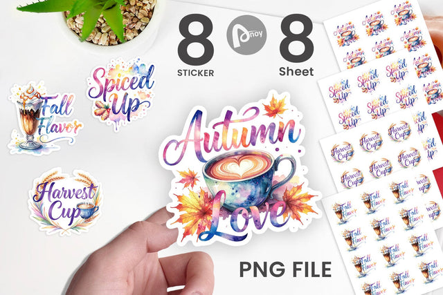 Sticker Autumn Pumpkin Spice Quotes Sublimation artnoy 