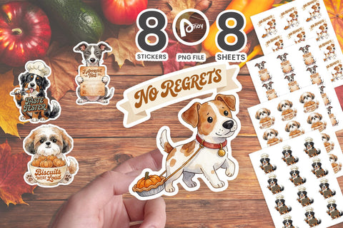 Sticker Autumn Treat Thieves Snack Pups SVG artnoy 