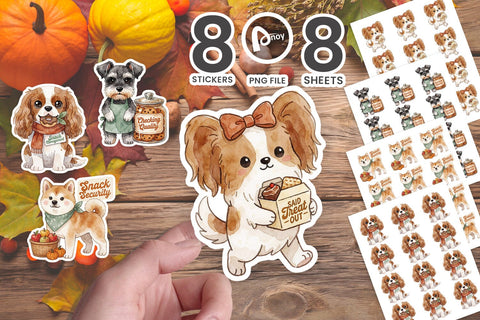 Sticker Autumn Treat Thieves Snack Pups SVG artnoy 