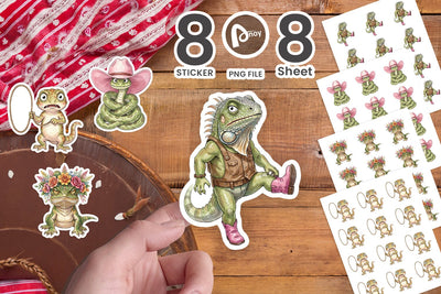 Sticker Awkward Desert Animal Boho Watercolor Sublimation artnoy 