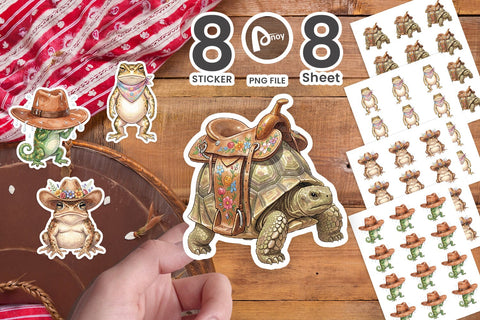 Sticker Awkward Desert Animal Boho Watercolor Sublimation artnoy 
