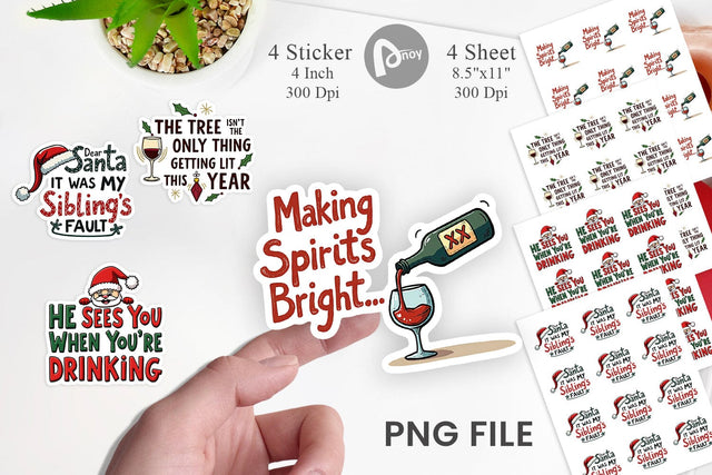 Sticker Awkward Family Christmas Quotes Sublimation artnoy 