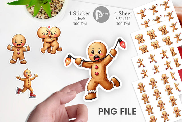Sticker Awkward Holiday Moments Gingerbread Sublimation artnoy 