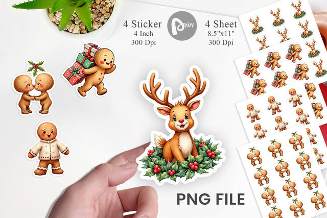 Sticker Awkward Holiday Moments Gingerbread Sublimation artnoy 