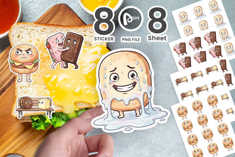 Sticker Awkward Ice Cream Date Watercolor Sublimation artnoy 