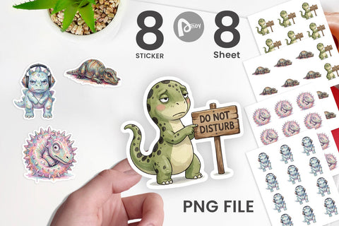Sticker Awkward Introvert Dinosaur Sublimation artnoy 
