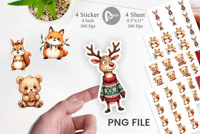Sticker Awkward Nordic Woodland Sublimation artnoy 