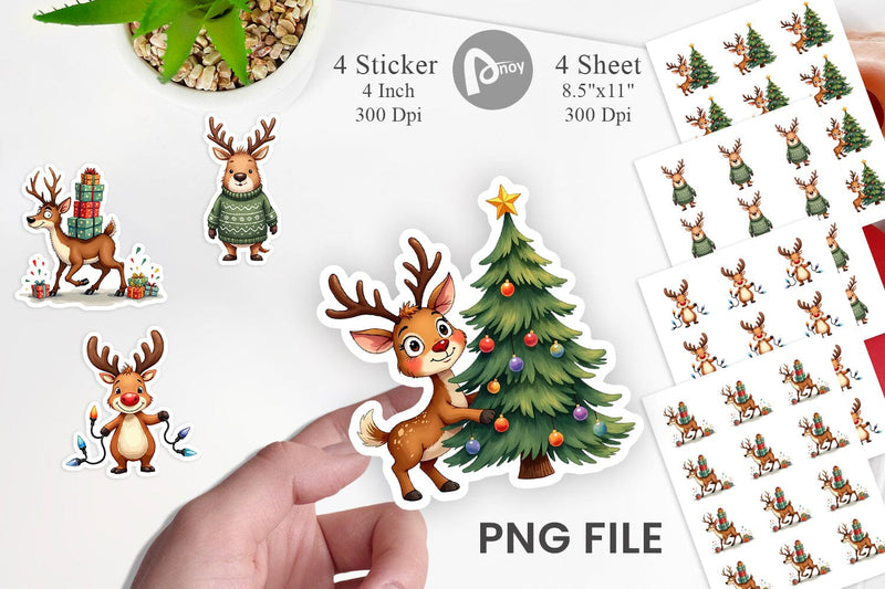 Sticker Awkward Reindeer Academy Sublimation artnoy 