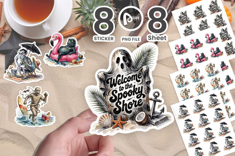 Sticker Awkward Retro Monster Beach Panic Sublimation artnoy 