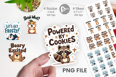 Sticker Awkwardly Festive Critters: Ugly Cute Animal Quotes Sublimation artnoy 