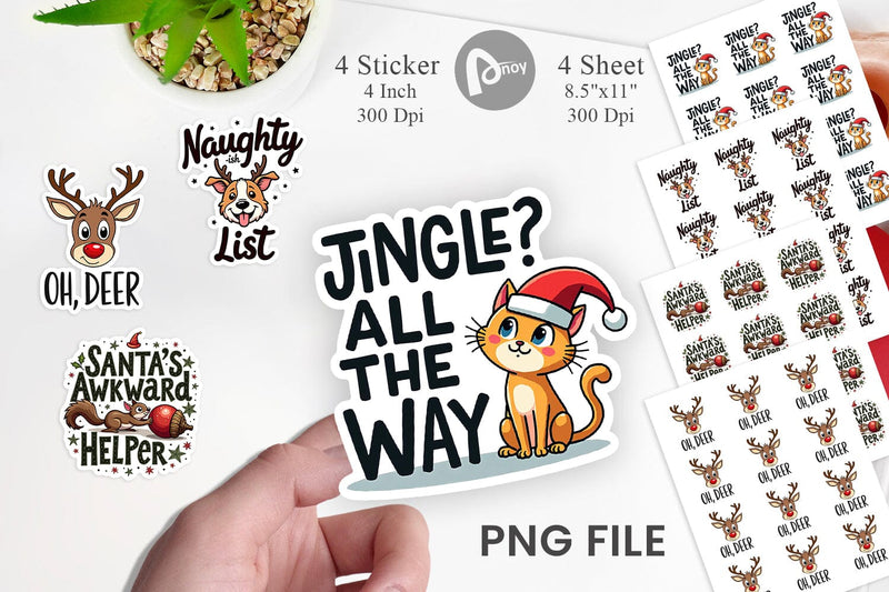 Sticker Awkwardly Festive Critters: Ugly Cute Animal Quotes Sublimation artnoy 