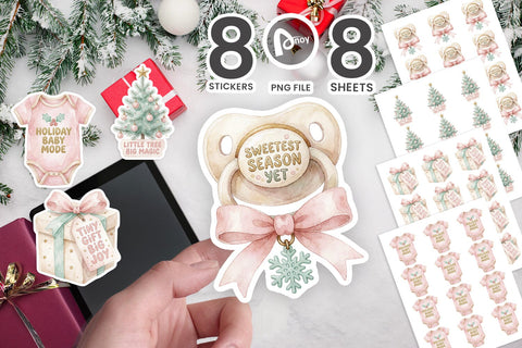 Sticker Baby First Christmas Keepsakes SVG artnoy 