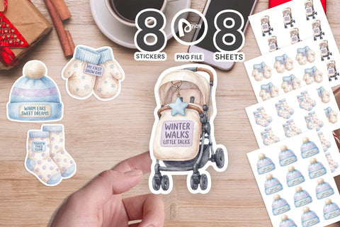Sticker Baby First Winter Warmth SVG artnoy 
