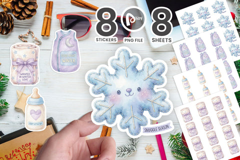 Sticker Baby First Winter Warmth SVG artnoy 