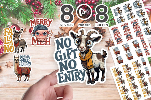Sticker Barnyard Sarcastic Holiday Quotes SVG artnoy 