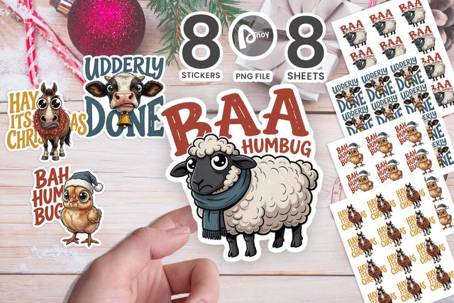 Sticker Barnyard Sarcastic Holiday Quotes SVG artnoy 
