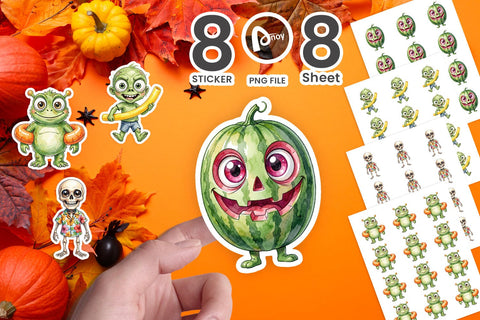 Sticker Beach Boo Bash Summerween Watercolor Sublimation artnoy 