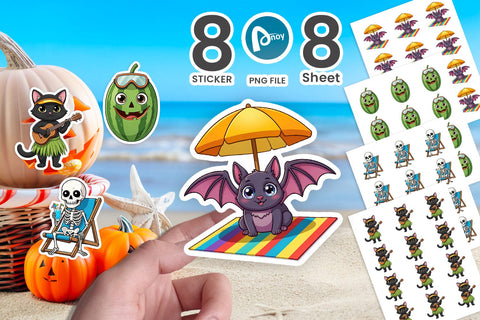 Sticker Big Eye Summerween Beach Party Sublimation artnoy 
