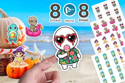 Sticker Big Eye Summerween Beach Party Sublimation artnoy 