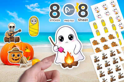Sticker Big Eye Summerween Camping Sublimation artnoy 