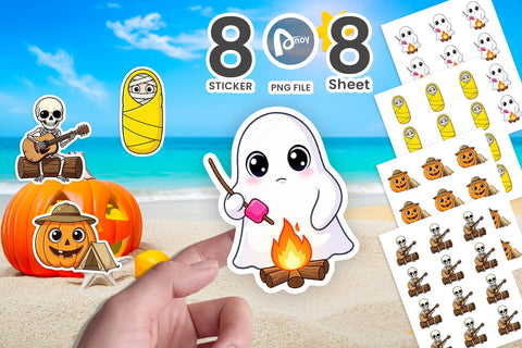 Sticker Big Eye Summerween Camping Sublimation artnoy 