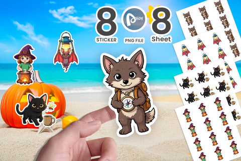 Sticker Big Eye Summerween Camping Sublimation artnoy 