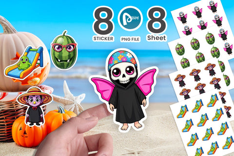 Sticker Big Eye Summerween Pool Party Sublimation artnoy 