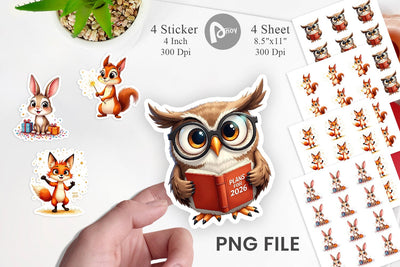Sticker Big-Eyed New Year's Animal Party 2026 Sublimation artnoy 