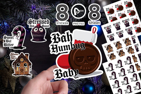 Sticker Bitter Holiday Treats Gothmas Quote Sublimation artnoy 