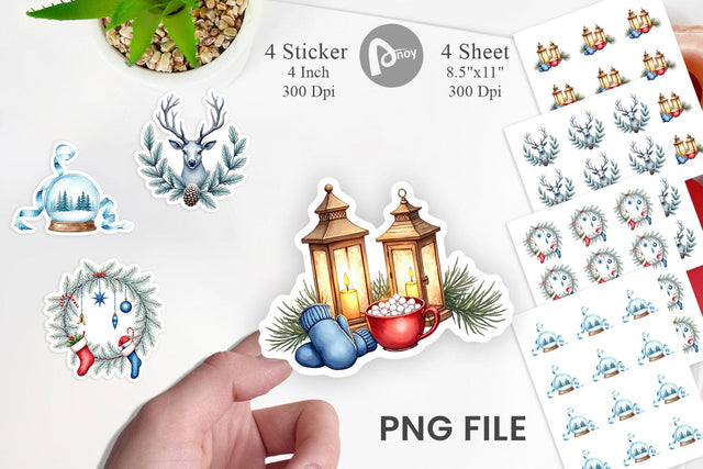 Sticker Blue Christmas Sublimation artnoy 