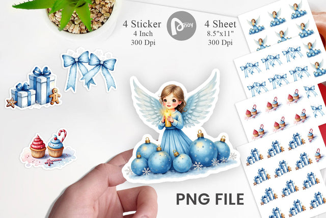 Sticker Blue Christmas Sublimation artnoy 