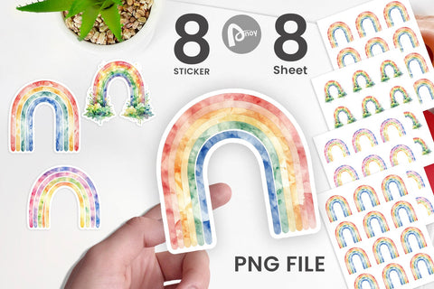 Sticker Boho Rainbow Abstract Sublimation artnoy 
