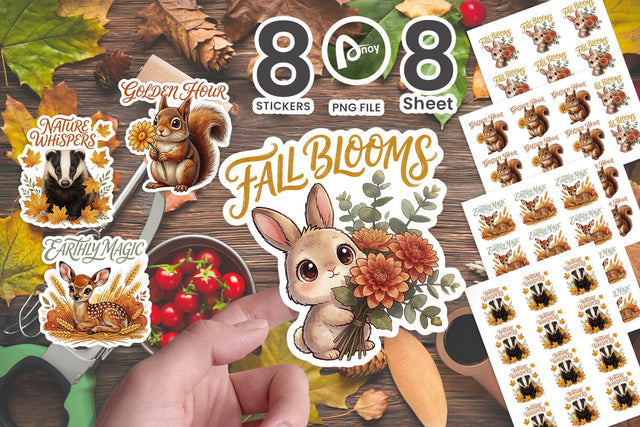 Sticker Boho Sunflower Woodland Animal Quotes Sublimation artnoy 