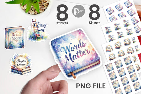Sticker Bookworm Quotes Sublimation artnoy 