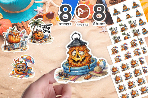 Sticker Burned-Out Melted Pumpkin Crisis SVG artnoy 