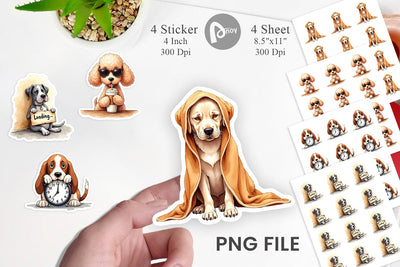 Sticker Caffeine & Chaos Morning Mood Sarcastic Dogs Sublimation artnoy 