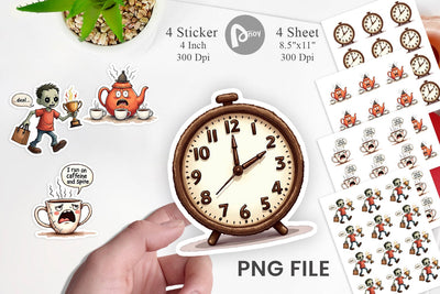Sticker Caffeine Commerce Sublimation artnoy 