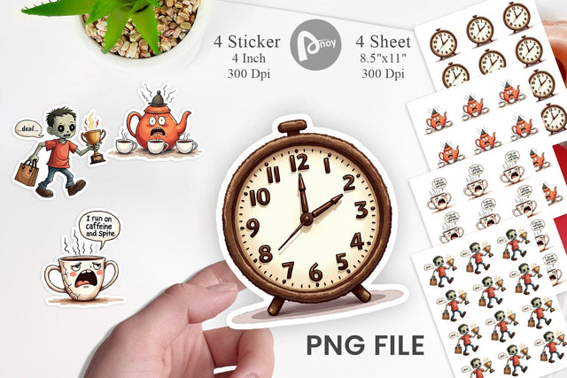 Sticker Caffeine Commerce Sublimation artnoy 