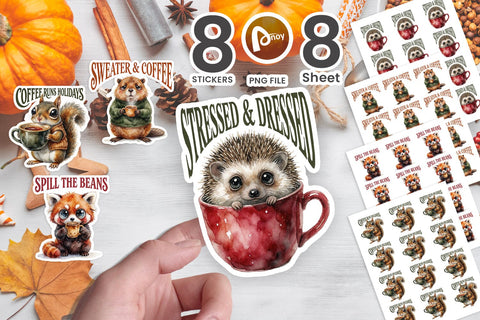 Sticker Caffeine Sarcastic Holiday Quotes Sublimation artnoy 