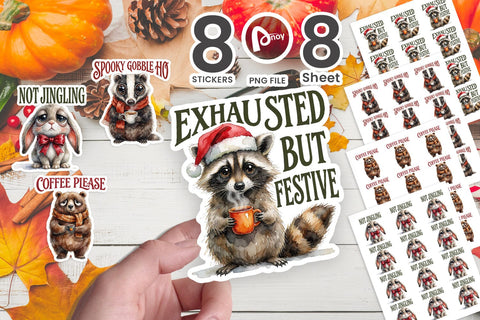 Sticker Caffeine Sarcastic Holiday Quotes Sublimation artnoy 