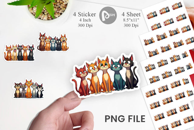 Sticker Cats Emotion Sublimation artnoy 