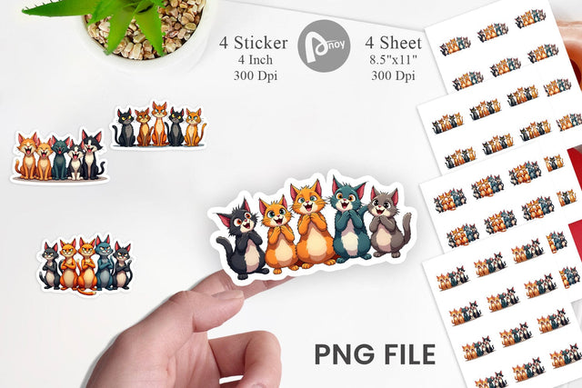 Sticker Cats Emotion Sublimation artnoy 